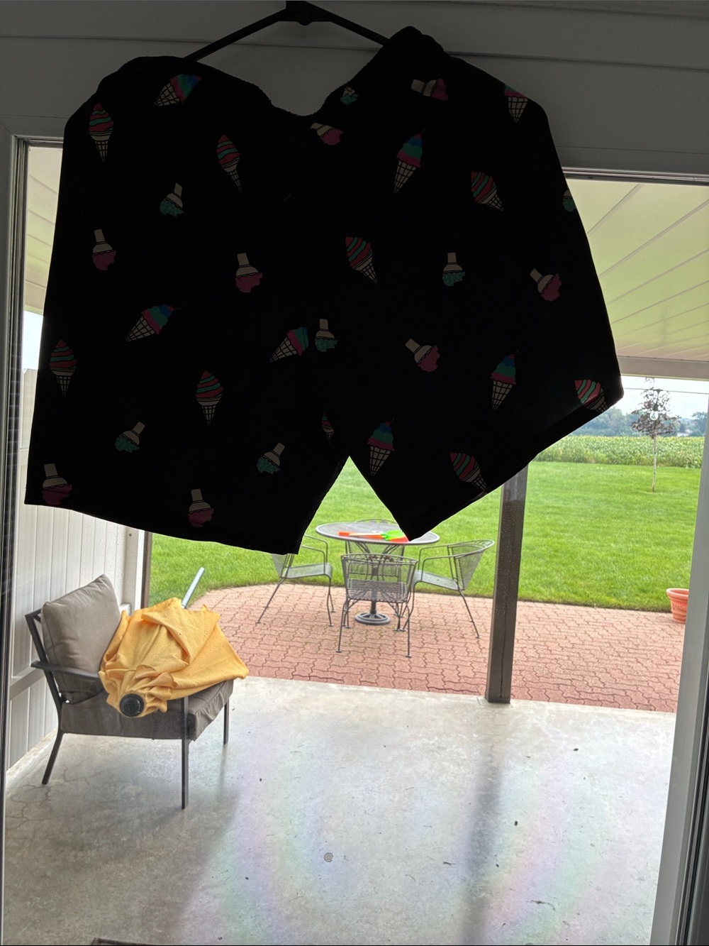 Hollister Black Shorts with Colorful Ice Cream Print